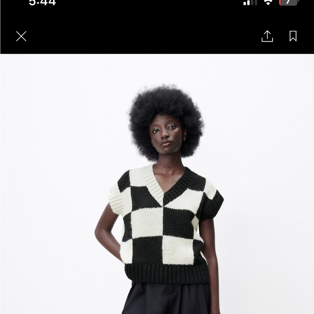 Zara Plaid Knit Vest